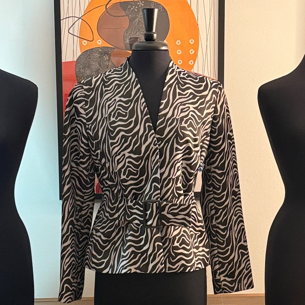 Zebra Print Skirt Suit
